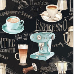 Ambiente Barista black papírszalvéta 33x33cm, 20db-os (13319416)