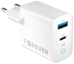 Forever Töltő a Forever TC-06-20AC PD QC-hez 1x USB-C 1x USB 20W fehér GSM171394