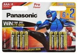 Panasonic pro power tartós elem (aaa, lr03ppg/8bw, 1.5v, alkáli) 8db / csomag (LR03PPG/8BW-6+2F-PR)