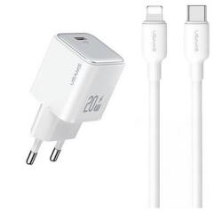 USAMS hálózati töltő (USB-C aljzat, 20W, USB-C/lightning kábellel, fehér) (YXXLOGTC03)