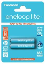Panasonic Eneloop Lite ceruza akkumulátor (2 db, 550 mAh, Ni-MH, AAA) (BK-4LCCE/2BE)