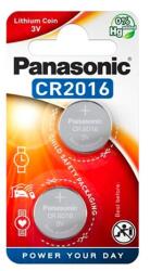 Panasonic lítium gombelem (2 db, 3V, CR2016) (CR-2016EL/2B)