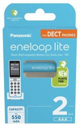 Panasonic Eneloop Lite akkumulátor (2 db, 550 mAh, Ni-MH, AAA) (BK-4LCCE/2DE)