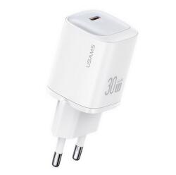 USAMS cc251 hálózati töltő type-c aljzat (30w, gan, pd gyorstöltő) fehér (CC251TC02) - rufusz