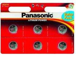 Panasonic lítium gombelem (6 db, 3V, CR2016) (CR-2016EL/6BP)