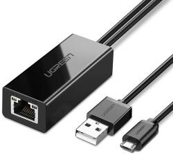 UGREEN Külső Micro USB 100Mbps Hálózati Adapter Chromecasthoz 1 m Fekete