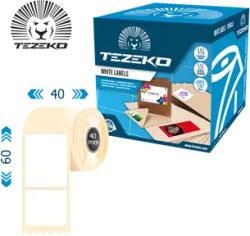 Tezeko 40 mm x 60 mm Műanyag Tekercses etikett címke Fehér ( 1000 címke/tekercs ) (M0400006000-003)