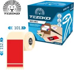Tezeko 101.6 mm x 152.4 mm Papír Tekercses etikett címke Piros ( 400 címke/tekercs ) (P1016015240-018)