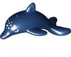 LEGO® 13392pb05c63 - LEGO sötétkék delfin, fehér pöttyökkel (13392pb05c63)