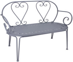  Francia stílusú, kovácsoltvas két személyes kerti pad, 103 cm