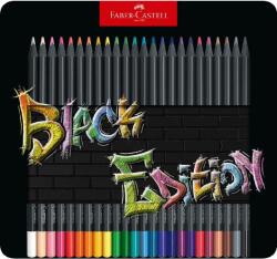 Faber-Castell Black Edition 24 db-os klt test fém dobozban színes ceruza készlet, fekete (P3033-3341) (P3033-3341)