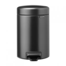 Brabantia Cos de gunoi cu pedala Brabantia NewIcon 1008834, 3 L, Inchidere lina, Baza antiderapanta, Gri inchis (1008834)