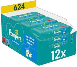 Pampers Fresh Clean, servetele umede pentru bebelusi, 12 pachete, 624 buc