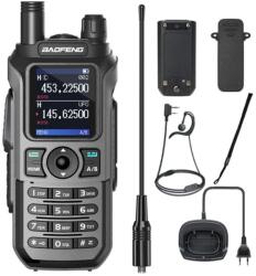 Baofeng Водоустойчива трибандова радиостанция Baofeng UV-21 PRO, до 10км обхват, 1, 77" LCD екран, 8W, 999 канала, USB-C зареждане, FM радио, Сива (UV-21 PRO) Радиостанции