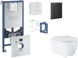 GROHE Rapid SLX - Készlet fali beépítéshez, WC ülőke, SoftClose ülőke, Even gomb és bedobható tabletta készlet, phantom fekete SANI11BB5131 (SANI11BB5131)