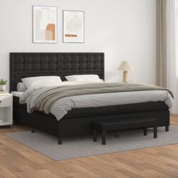 vidaXL fehér műbőr rugós ágy matraccal 200 x 200 cm (3137683)
