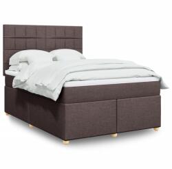 vidaXL sötétbarna szövet rugós ágy matraccal 140 x 190 cm (3293578)