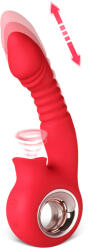 SESSO Vibrator Thrust and Suck Red Vibrator
