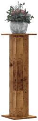 vidaXL 2 db antik fa színű szerelt fa növénytartó állvány 30x30x95 cm (3307880) - vidaxl