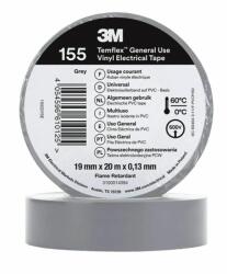 3M TemFlex 155 Szigetelőszalag, 19mm x 20m x 0, 13mm, szürke (155GY5E) (155GY5E)