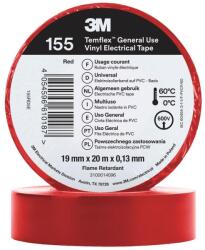 3M TemFlex 155 Szigetelőszalag, 19mm x 20m x 0, 13mm, piros (155RD5E) (155RD5E)