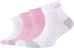 Skechers Lány zokni, Skechers 4PPK Girls Mesh Ventilation Quarter Socks, rózsaszín 30 rózsaszín