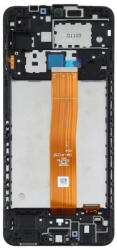 GH82-24708A Samsung Galaxy A12 (SM-A125) fekete OEM LCD kijelző érintővel kerettel, előlap (GH82-24708A)