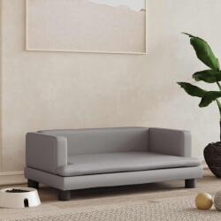 vidaXL szürke műbőr kutyaágy 80 x 45 x 30 cm (171904) - vidaxl
