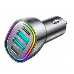 JOYROOM JR-CL29 autós töltő, szivargyújtós töltő, 70W, 3A, 2 x USB-A - 2 x USB-C, fekete