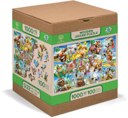 MH Protect Puzzle Állatos képeslapok - Fából, 1 000 db