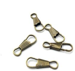  Gyöngy alkatrész- karabíner 25mm antik 5db/csomag