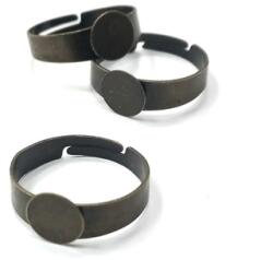  Gyűrűalap ragasztós 8mm antik réz 10db/csomag