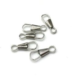  Gyöngy alkatrész- karabíner 25mm ezüst 5db/csomag