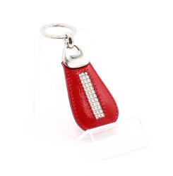 Lewitzky piros / lakk swarovski köves bőr kulcstartó