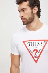 Guess pamut póló fehér, férfi, nyomott mintás, M2YI71 I3Z14 - fehér S