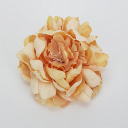  Babarózsa 13cm cirmos-barack - virágdekorációhoz és koszorúhoz