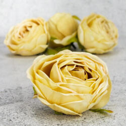 Papelito Százlevelű rózsa fej - krém sárga 4db/csomag - virágdekorációhoz és koszorúhoz