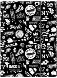 DERFORM Skate gumis mappa A/4, BackUp A57, 2025, fekete-fehér (DFM-TGA4B7A57) - mesescuccok