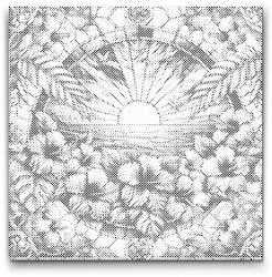  PontPöttyöző - Naplemente ólomüvegből Méret: 50x50cm, Keretezés: Keret nélkül (csak a vászon), Szín: Fekete