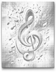  PontPöttyöző - Szivárvány violinkulcs Méret: 30x40cm, Keretezés: Műanyagtáblával, Szín: Zöld