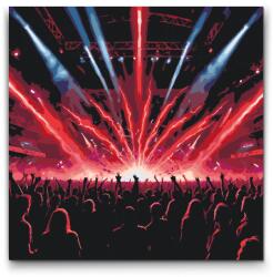  Festés számok szerint - Rock koncert Méret: 50x50cm, Keretezés: Keret nélkül (csak a vászon)