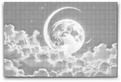  PontPöttyöző - Szürreális lila-kék bolygó Méret: 40x60cm, Keretezés: Műanyagtáblával, Szín: Fekete