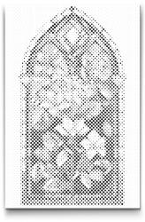  PontPöttyöző - Festett üvegablak Méret: 20x30cm, Keretezés: Keret nélkül (csak a vászon), Szín: Fekete
