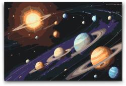  Festés számok szerint - Naprendszer Méret: 40x60cm, Keretezés: Keret nélkül (csak a vászon)