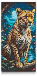 Gyémántszemes kirakó - Fenséges leopárd Méret: 40x80cm, Keretezés: Keret nélkül (csak a vászon), Gyémántok: Kerek