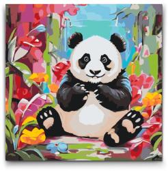 Festés számok szerint - Vidám panda Méret: 50x50cm, Keretezés: Műanyagtáblával
