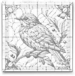  PontPöttyöző - Veréb ólomüvegből Méret: 50x50cm, Keretezés: Kerek keret, Szín: Zöld