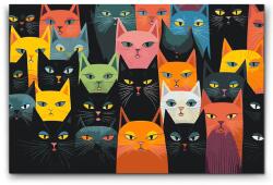 Festés számok szerint - Macska, amerre nézel Méret: 40x60cm, Keretezés: Keret nélkül (csak a vászon)