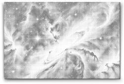 PontPöttyöző - űrköd 2 Méret: 40x60cm, Keretezés: Kartonlemezen, Szín: Zöld