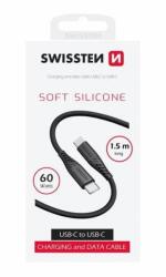 SWISSTEN Cablu Date Swissten Soft Silicon USB-C/USB-C 60W 3A 1.5m Negru